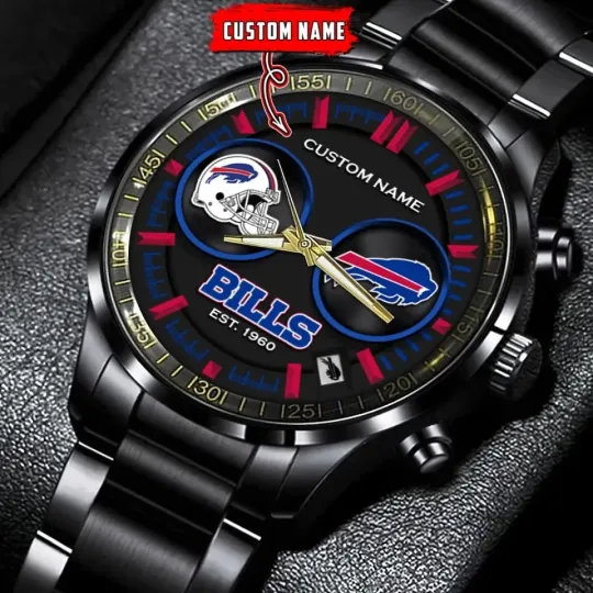 Discover Bills Football Stainless Steel Watch
