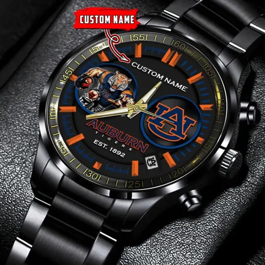 Discover Tigers Personalized Black Stainless Steel Watch Gift For Fans