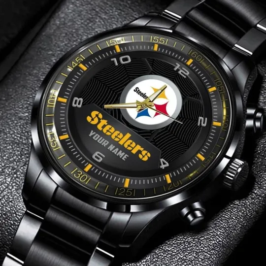 Discover Steeler Men's Stainless Metal Black Hand Watch Gift For Fans