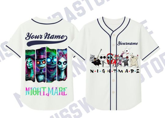 Discover Custom Nightmare Baseball Jersey  Halloween Horror Movie Shirt