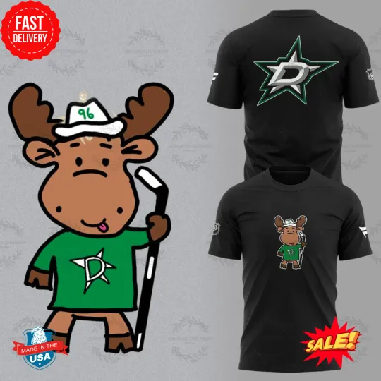 Discover Dallas Star Doodle Moose 2025 Black 3D T-Shirt