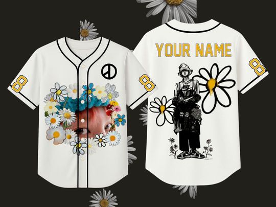 Discover Custom Daisy Dragon Baseball Jersey, K-Pop Floral Streetwear