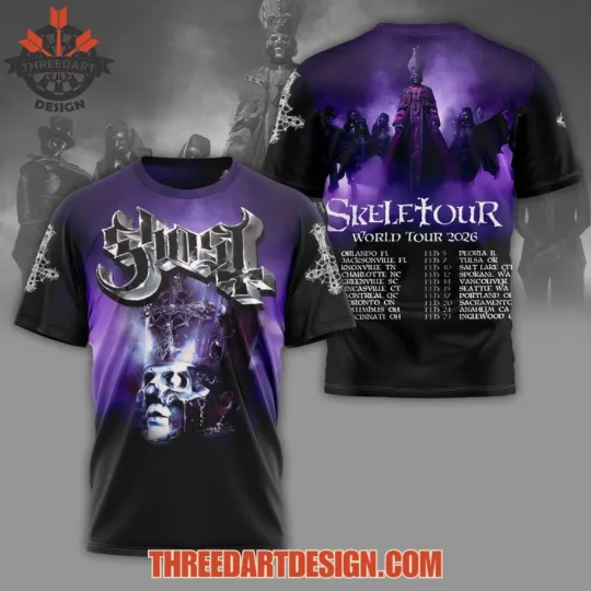 Discover Ghostt Skeletour World Tour 2026 3D T-Shirt