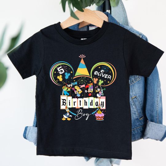 Discover Disney Family Birthday Boy Girl Crew Squad Mickey and Friends Family Matching Shirt Disneyland Vacation Tshirt, 2026 Child Fashion