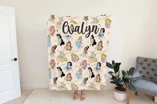 Discover Personalized Disney Lovely Princesses Fleece Blanket