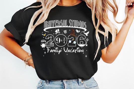 Universal Studios 2026 Family Vacation Shirt, Wizard Theme Tee, Custom Orlando Trip T-Shirt, Family Group Shirts, Magical World Apparel