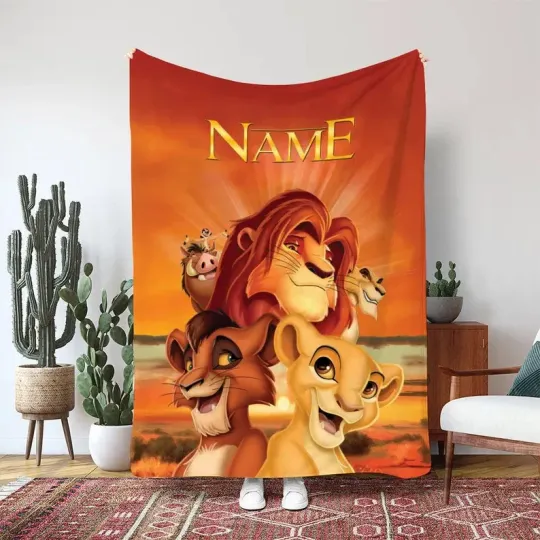 Discover Disney Simba Nala The Lion King Fleece Bed Custom Blanket Gift For Fan, Kids