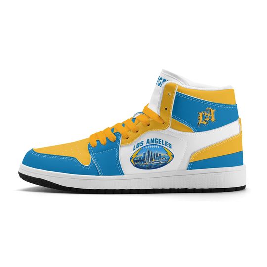 Discover Los Angeles Football Team Shoes for Men & Women Team Themed Basketball Sport Shoes Custom Football Sneakers LA White Fan Sneakers LA Gifts