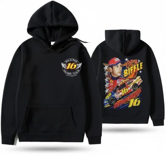 Greg Biffle NASCAR Retro Stock Car Racing Crewneck Hoodie Unisex S-5XL