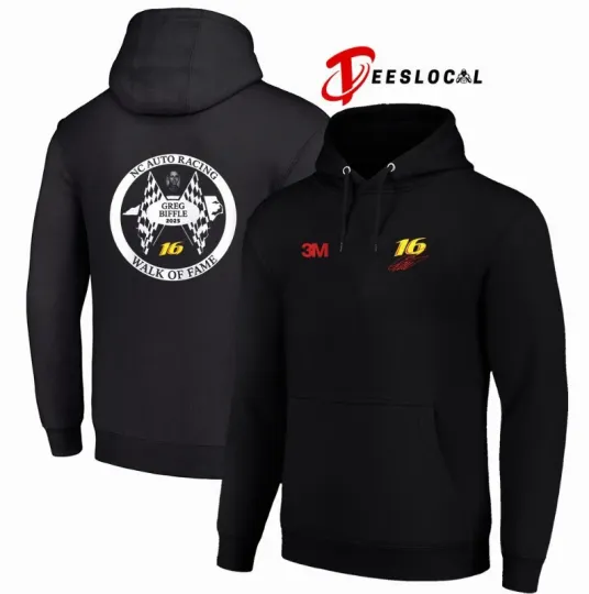 Discover Greg Biffle Walk Of Fame No 16 Racing Legacy Portrait Signature Hoodie