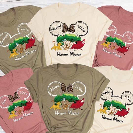 Discover Personalized Animal Kingdom 2026 Shirt, Hakuna Matata Family Safari 2026 Tees, Custom Disney Safari Squad Shirts, Disney Trip 2026 Shirt