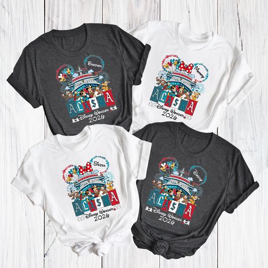 Discover Custom Disney Cruise Alaska 2026 Shirt, Family Cruise Line Alaska Trip Shirt, Alaska vacation Shirt, 2026 Mickey & Friends Disney Alaska Tee