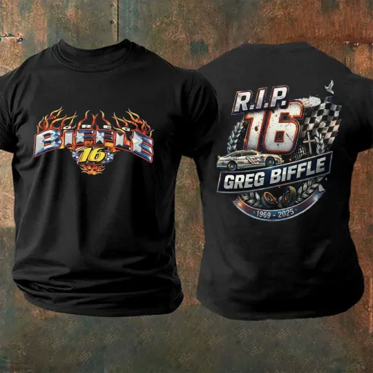 Discover Greg Biffle Memorial T-Shirt 1969–2025 Thank You For Memories S-5XL Black