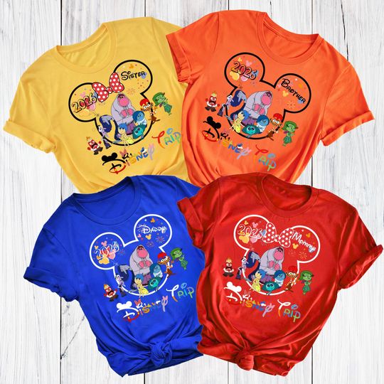 Discover Custom Inside Out Characters Shirt, Disney Inside Out 2 Trip Shirt, Inside Out Family Matching Shirt, Disney Inside Out Emotions Movie Shirt