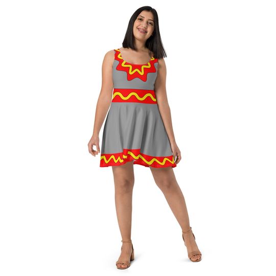 Discover The Flying Elephant Running Costume Skater Dress