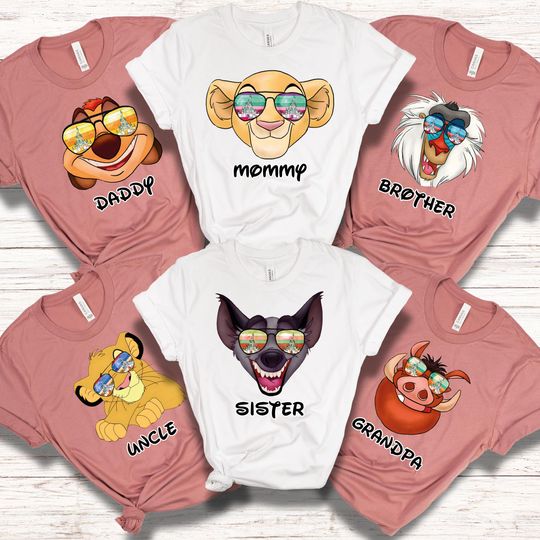 Discover Custom Lion King & Friends Family Trip Shirts, Disney Family Vacation Shirt, Personalized Family Matching Lion King Shirts, Disney Custom