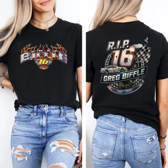 Discover Greg Biffle #16 Shirt, 1969-2025 Thanks You For The Memories Two-Sided TShirt