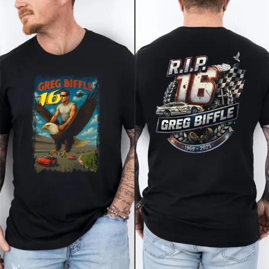 Discover Greg Biffle #16 Freedom Tribute Racing Graphic T-Shirt S-5XL Black