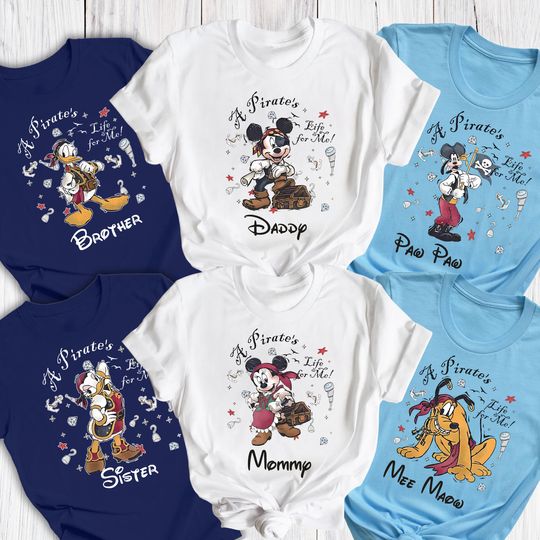 Discover Custom Disney Pirates Shirt, Disney Pirates Family Cruise Shirt, Disney Caribbean Shirt, Disney Character Pirates Shirt, Caribbean Ship Tees