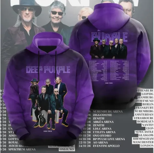 Deep Purple World Tour 2026 3D Hoodie