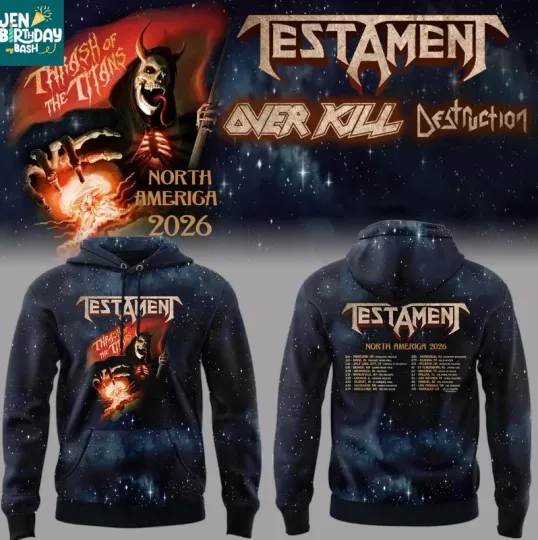 Discover Testament Over Kill Destruction North America 2026 Tour 3D Hoodie
