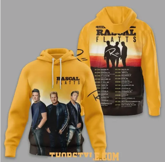 Discover Rascal Flatts 2026 LIFE IS A HIGHWAY Tour 2 Sided Hoodie  3D
