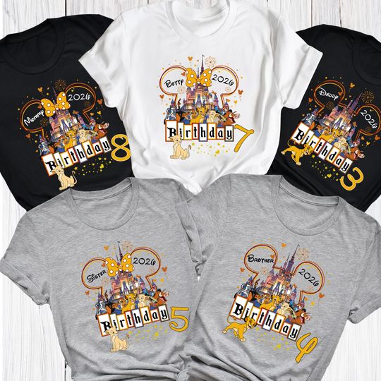 Discover Custom Disney Animal Kingdom Birthday 2026 Shirt, Disney Birthday Safari Squad Family Trip, 2026 Disney Hakuna Matata Birthday Trip Shirt