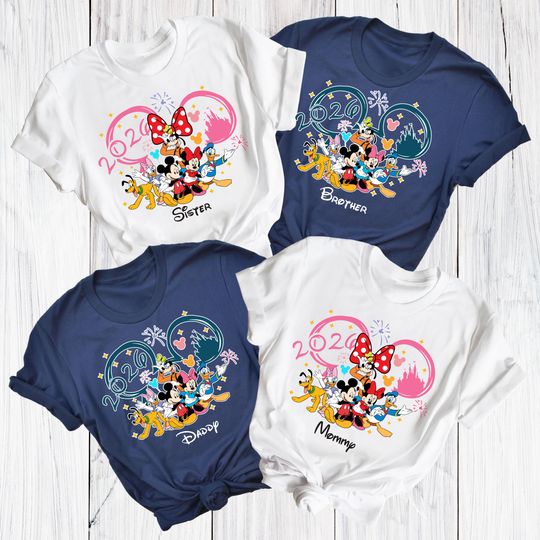 Discover Personalized Disney Family Vacation Tees, 2026 Disney Family Group Shirt, Disney Vacation Minnie Mickey Tees, Custom Disney World Travel Tee