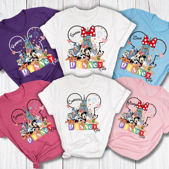 Discover Custom Disney Family Trip Shirt, Disneyworld Family Shirt, Dsney Vacation Shirt, Disney Personalization Shirt, Disney Minnie & Mickey Shirt