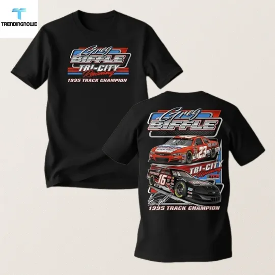 Discover Greg Biffle 2025 Past And Present Raceway 1995 T-shirt, Black