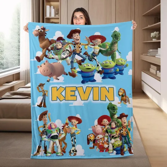 Discover Personalized Disney Toy Story Group Characters Fleece Blanket