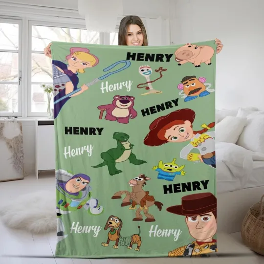 Discover Personalized Disney Group Character Toy Story Fleece Blanket