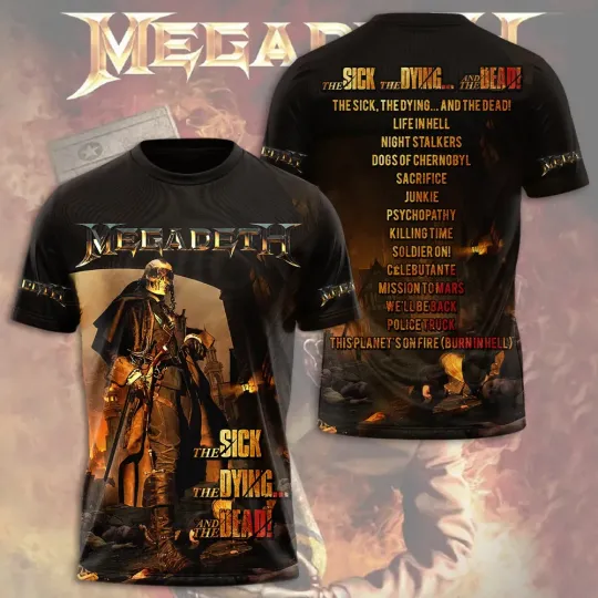 Megadeth The Sick The Dying And The Dead AOP T-Shirt Gift For Fans