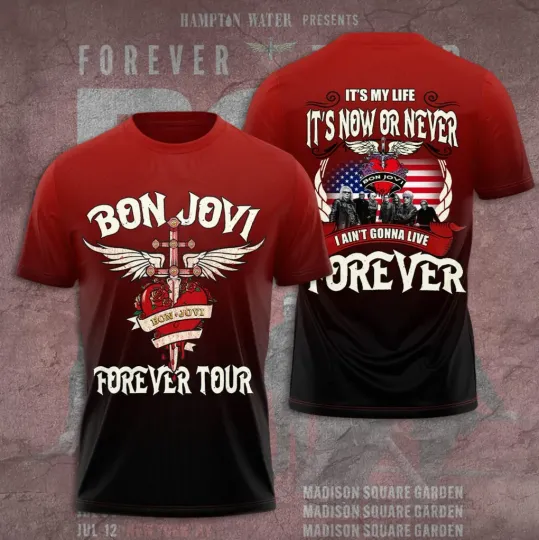 Discover Bon Jovi Forever Tour 2026 All Over Print T-Shirt