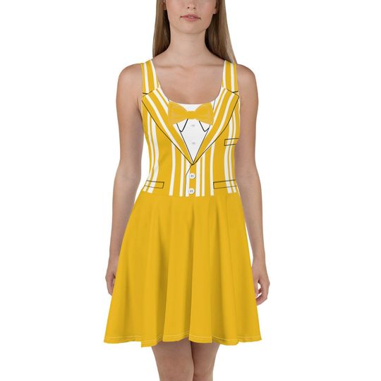 Discover Yellow Barbershop Quartet Running Costume Skater Dress