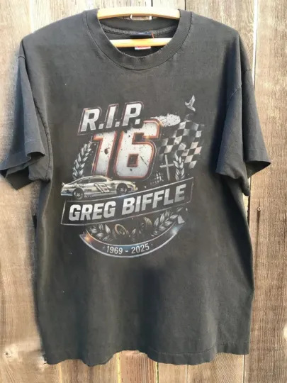 Discover 16 Greg Biffle 1969-2025 Shirt chacoal color reprint shirt AN65263
