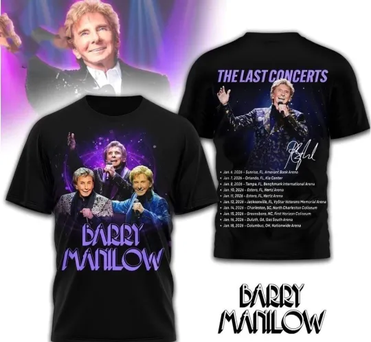 Discover Manilows The Last Concerts Tour 2026 3D T Shirt
