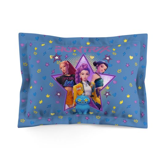 Huntrix K-Pop Demon Hunters Microfiber Body Pillowcase Blue Anime Style