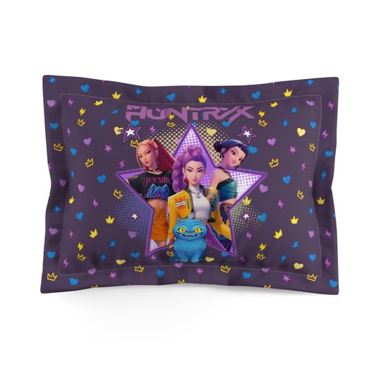 Huntrix K-Pop Demon Hunters Microfiber Body Pillowcase Purple Anime Style