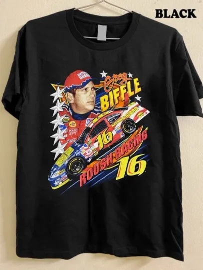 Discover Nascar Greg Biffle Roush Racing black t-shirt QT6423