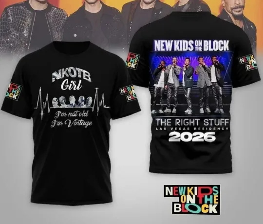 Discover NKOT Block The Right Stuff 2026 Tour 3D T-Shirt US1974