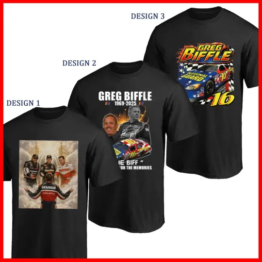 Discover Greg Biffle Vintage 90s RIP 1969–2025 Racing Black T-Shirt Unisex S-5XL