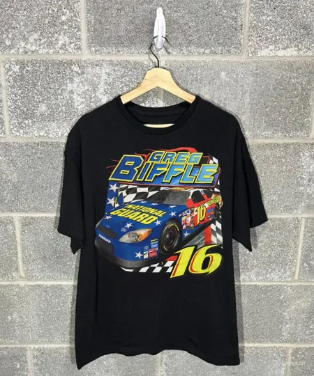 Discover Vintage 90s Nascar Greg Biffle T-Shirt, Greg Biffle Shirt