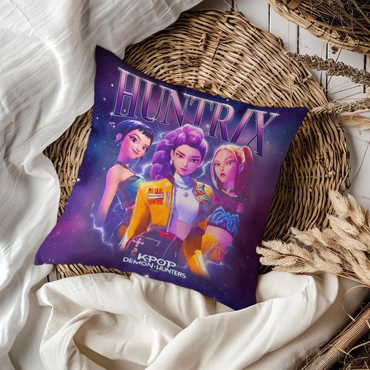 Discover Huntrix Rumi Mira Zoey Warrior Plush Throw Pillow for Kids and Holiday Gifts