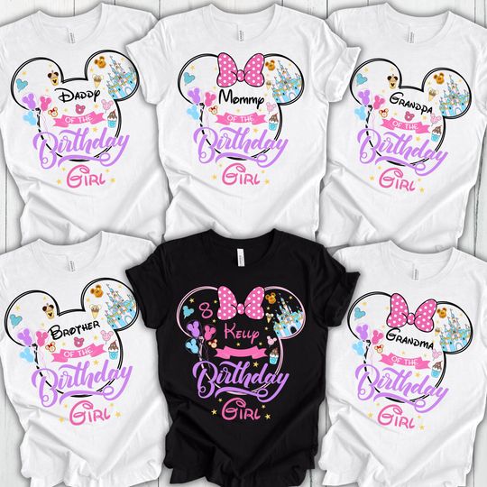 Discover Custom Disney Birthday Girl Shirt, Disney Birthday Family Shirt, Disneyland Birthday Shirt, Disneyworld Birthday Party Shirt, Birthday Shirt