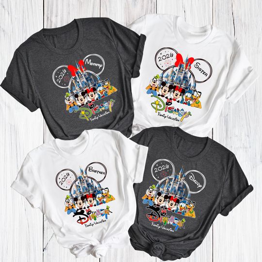 Discover Custom Disney Family Vacation Shirts 2026, Disney Trip Matching Shirts, Personalized Disney World Shirt, Disneyland Family Trip Tee