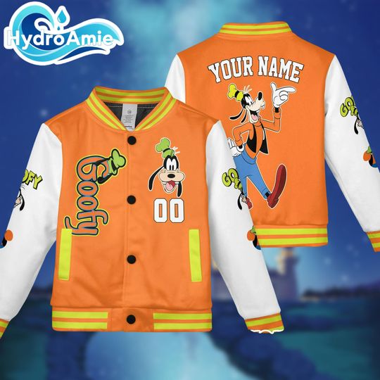 Discover Custom Goofy Varsity Jacket, Personalized Disney Mickey Mouse Baseball Jacket, Goofy Kids Youth Adult Varsity Jacket
