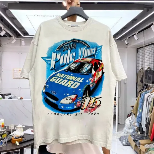 Discover Vintage Greg Biffle #16 Daytona POLE WINNER T-Shirt