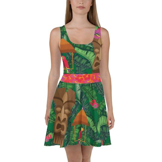 Discover Tiki Running Costume Skater Dress