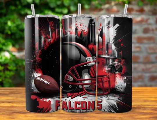 Discover Atlanta 20oz Skinny Tumbler Wrap PNG, Sport 20oz Tumbler PNG, Mascot Sublimation Tumbler PNG Digital Download, Football Tumbler
